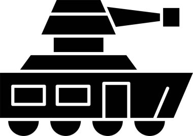 Beyaz arkaplanda tank simgesi, vektör illüstrasyonu 