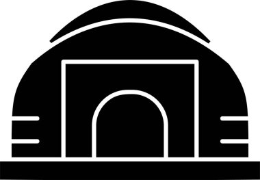 Beyaz arkaplanda sığınak simgesi, vektör illüstrasyonu 