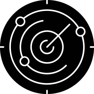 Beyaz arkaplanda sonar simgesi, vektör illüstrasyonu 