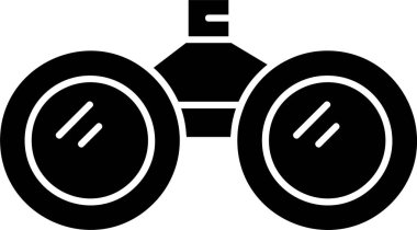 Beyaz arkaplanda dürbün simgesi, vektör illüstrasyonu 