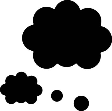 Beyaz arkaplanda düşünce simgesi, vektör illüstrasyonu 