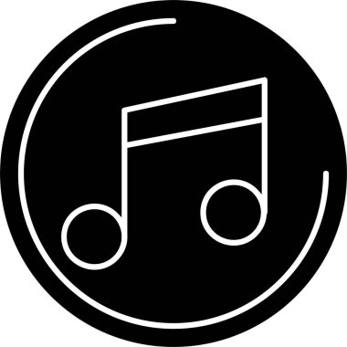 Beyaz arkaplanda müzik simgesi, vektör illüstrasyonu 