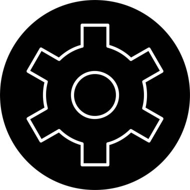 çember ağ simgesinde dişli basit illüstrasyon