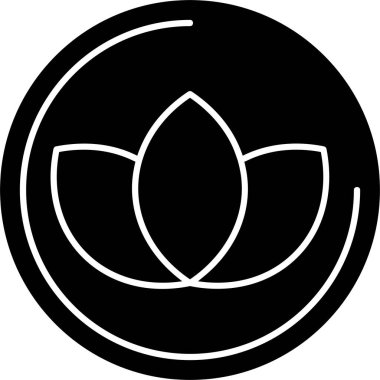 Lotus simgesi işaret vektör illüstrasyonu 
