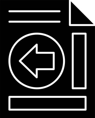 Beyaz arkaplan üzerindeki dosya simgesini geri al, vektör illüstrasyonu