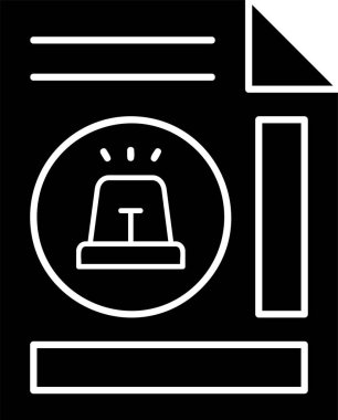 Beyaz arkaplan üzerindeki dosya simgesini uyar, vektör illüstrasyonu