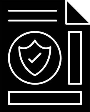 Beyaz arkaplanda koruma dosyası simgesi, vektör illüstrasyonu