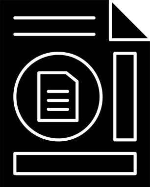 Beyaz arkaplan üzerindeki belge dosya simgesi, vektör illüstrasyonu