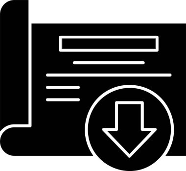 Simge indirme işareti, vektör illüstrasyonu