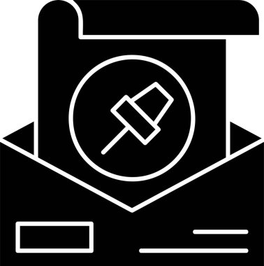 pin simgesi, vektör illüstrasyonlu belge