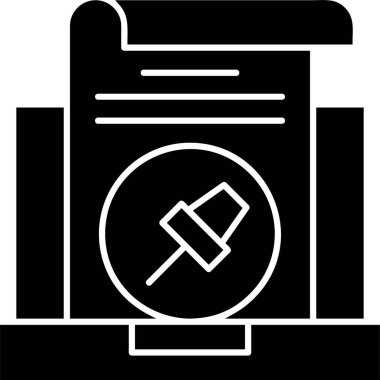 pin simgesi, vektör illüstrasyonlu belge