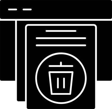 Çöp kutusu simgesi, vektör illüstrasyonu 