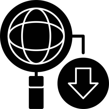 Simge indirme işareti, vektör illüstrasyonu