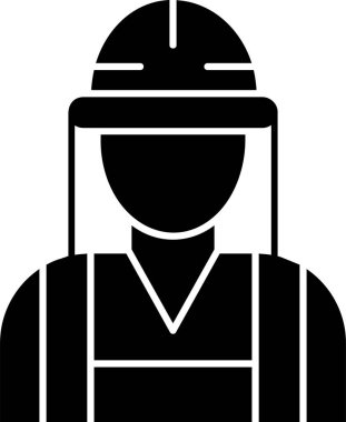 İşçi Portresi simgesi işaret vektörü illüstrasyonu 