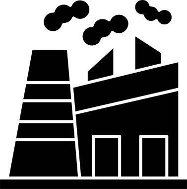 Smokestack dosya simgesine sahip fabrika, vektör basit illüstrasyon