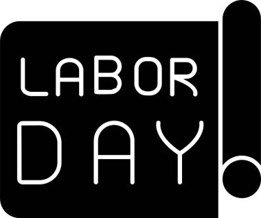 İşçi Bayramı Metin dosya simgesi, vektör basit illüstrasyon