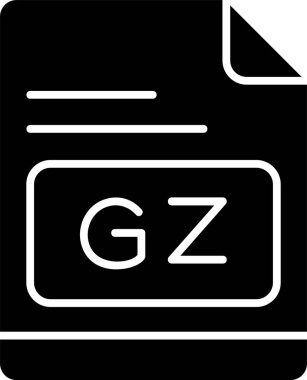 GZ dosya simgesi, vektör basit illüstrasyon