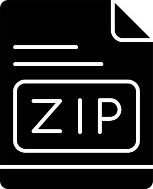 ZIP dosya simgesi, vektör basit illüstrasyon