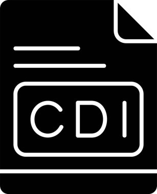 CDI dosya simgesi, vektör basit illüstrasyon 