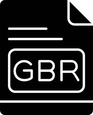 GBR dosya simgesi, vektör basit illüstrasyon 