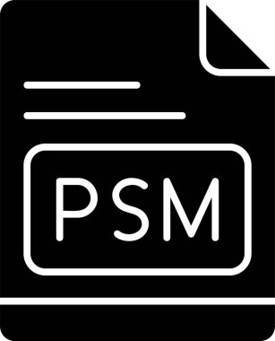 PSM dosya simgesi, vektör basit illüstrasyon 