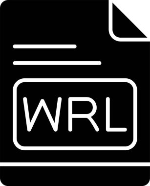 WRL dosya simgesi, vektör basit illüstrasyon 