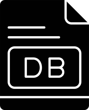 DB dosya simgesi, vektör basit illüstrasyon 