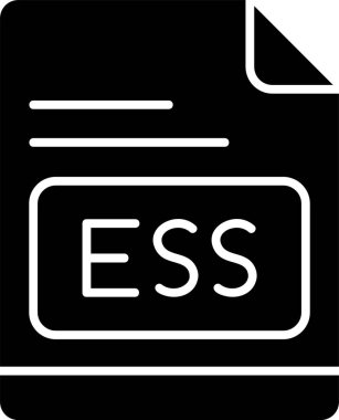 ESS dosya simgesi, vektör basit illüstrasyon 