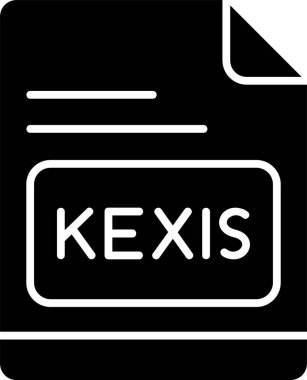 KEXIS dosya simgesi, vektör basit illüstrasyon 