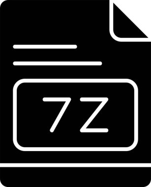7z dosya simgesi, vektör basit illüstrasyon 