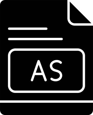 AS dosya simgesi, vektör basit illüstrasyon 