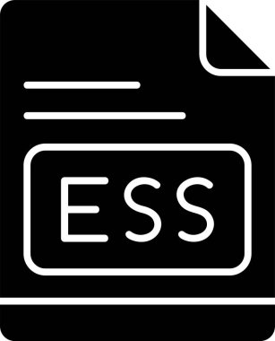 ESS dosya simgesi, vektör basit illüstrasyon 