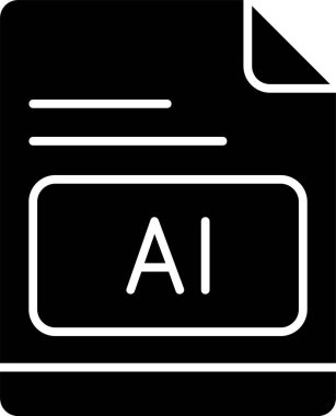 Yapay zeka dosya simgesi, vektör basit illüstrasyon 