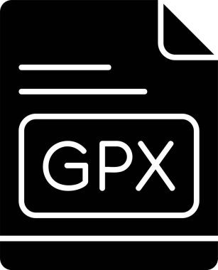 GPX dosya simgesi, vektör basit illüstrasyon 