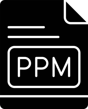 PPM dosya simgesi, vektör basit illüstrasyon 