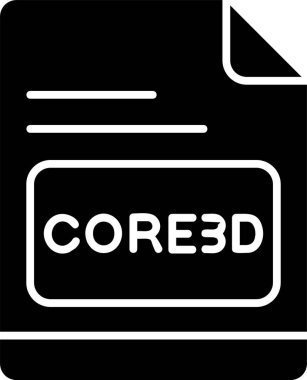 CORE3D dosya simgesi, vektör basit illüstrasyon 