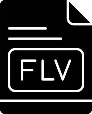 FLV dosya simgesi, vektör basit illüstrasyon 