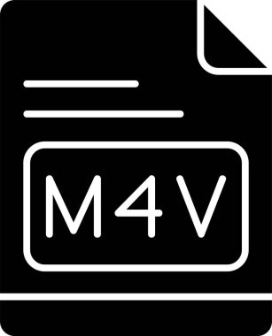 M4V dosya simgesi, vektör basit illüstrasyon 