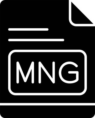 MNG dosya simgesi, vektör basit illüstrasyon 