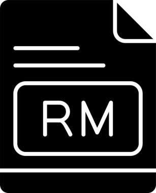 RM dosya simgesi, vektör basit illüstrasyon 