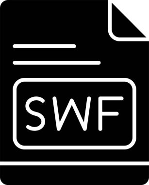 SWF dosya simgesi, vektör basit illüstrasyon