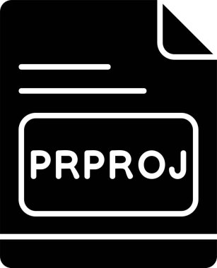PRPROJ dosya simgesi, vektör basit illüstrasyon 
