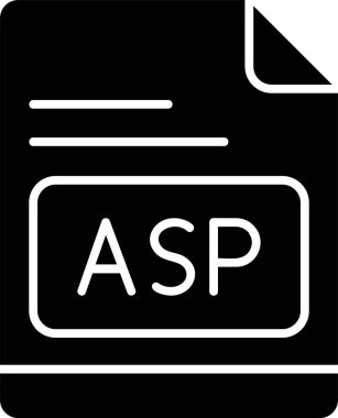 ASP dosya simgesi, vektör basit illüstrasyon 