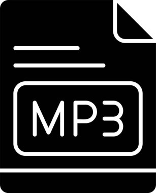 MP3 dosya simgesi, vektör basit illüstrasyon