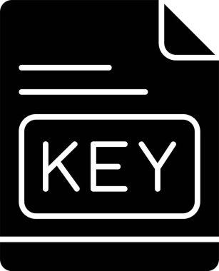 KEY dosya simgesi, vektör basit illüstrasyon