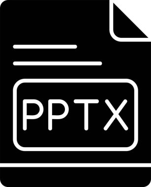 PPTX dosya simgesi, vektör basit illüstrasyon