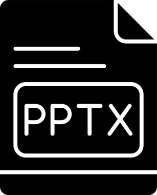 PPTX dosya simgesi, vektör basit illüstrasyon 