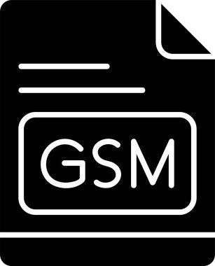 GSM dosya simgesi, vektör basit illüstrasyon 