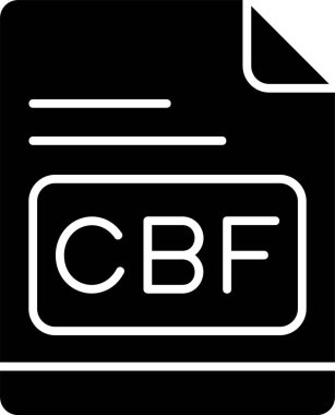 CBF dosya simgesi, vektör basit illüstrasyon 