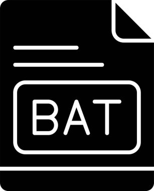 BAT dosya simgesi, vektör basit illüstrasyon 